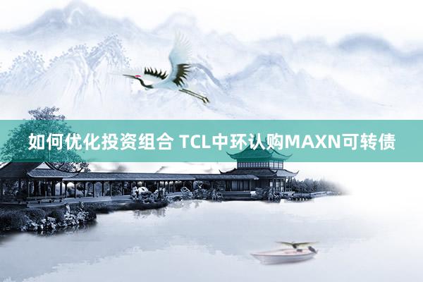 如何优化投资组合 TCL中环认购MAXN可转债