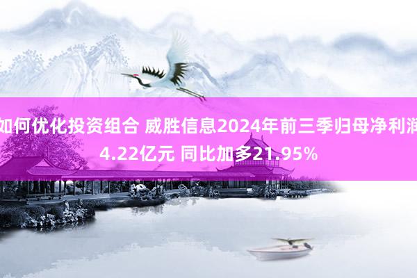 如何优化投资组合 威胜信息2024年前三季归母净利润4.22亿元 同比加多21.95%