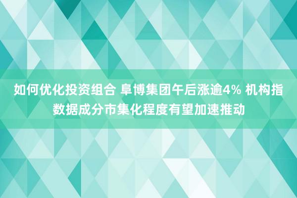 如何优化投资组合 阜博集团午后涨逾4% 机构指数据成分市集化程度有望加速推动