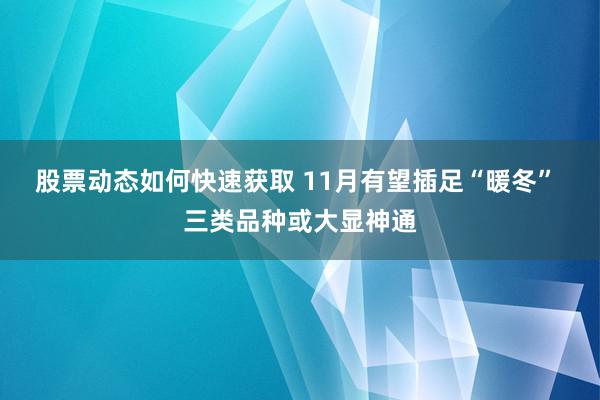 股票动态如何快速获取 11月有望插足“暖冬” 三类品种或大显神通