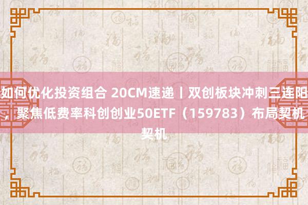 如何优化投资组合 20CM速递丨双创板块冲刺三连阳，聚焦低费率科创创业50ETF（159783）布局契机