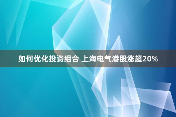 如何优化投资组合 上海电气港股涨超20%