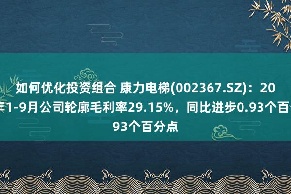 如何优化投资组合 康力电梯(002367.SZ)：2024年1-9月公司轮廓毛利率29.15%，同比进步0.93个百分点