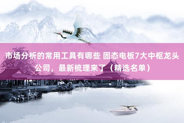 市场分析的常用工具有哪些 固态电板7大中枢龙头公司，最新梳理来了（精选名单）