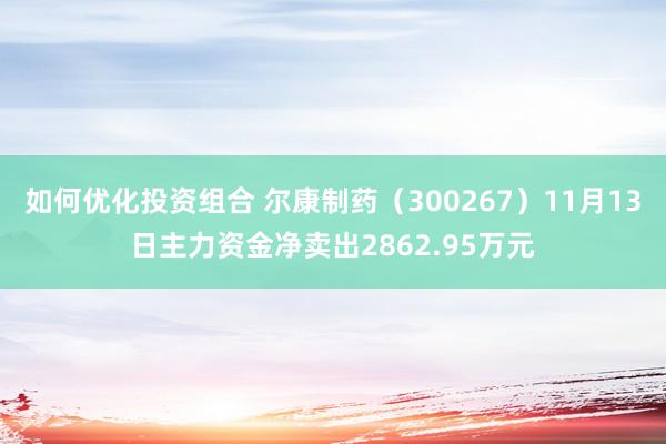 如何优化投资组合 尔康制药（300267）11月13日主力资金净卖出2862.95万元