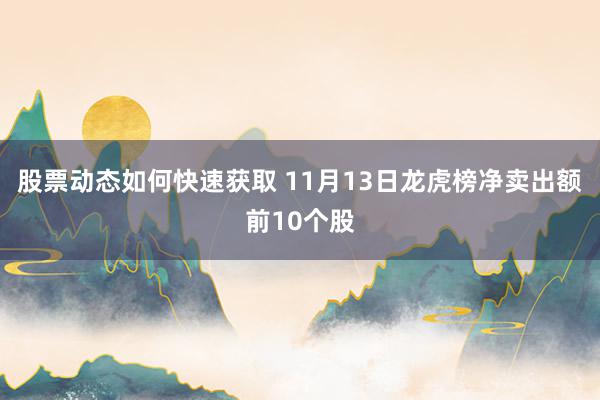 股票动态如何快速获取 11月13日龙虎榜净卖出额前10个股