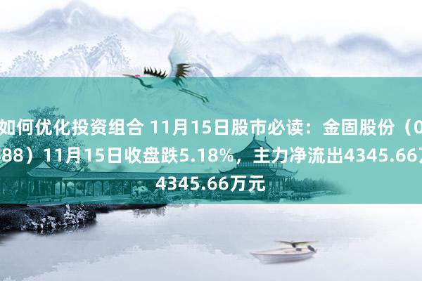 如何优化投资组合 11月15日股市必读：金固股份（002488）11月15日收盘跌5.18%，主力净流出4345.66万元