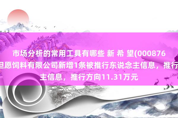 市场分析的常用工具有哪些 新 希 望(000876)控股的鹰潭新但愿饲料有限公司新增1条被推行东说念主信息，推行方向11.31万元