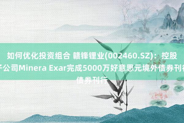 如何优化投资组合 赣锋锂业(002460.SZ)：控股子公司Minera Exar完成5000万好意思元境外债券刊行