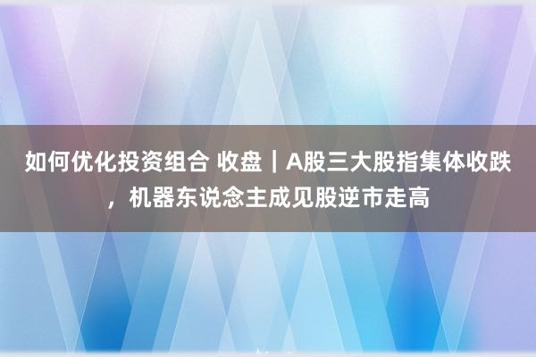 如何优化投资组合 收盘｜A股三大股指集体收跌，机器东说念主成见股逆市走高