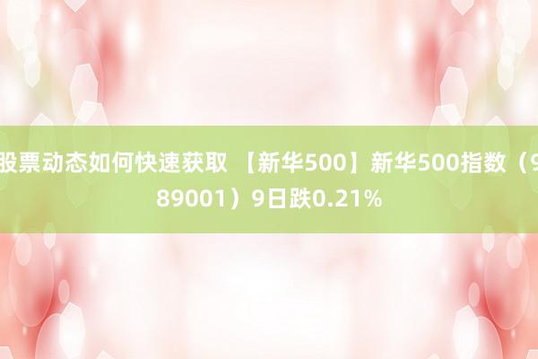 股票动态如何快速获取 【新华500】新华500指数（989001）9日跌0.21%