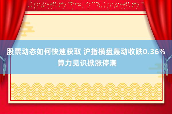 股票动态如何快速获取 沪指横盘轰动收跌0.36% 算力见识掀涨停潮